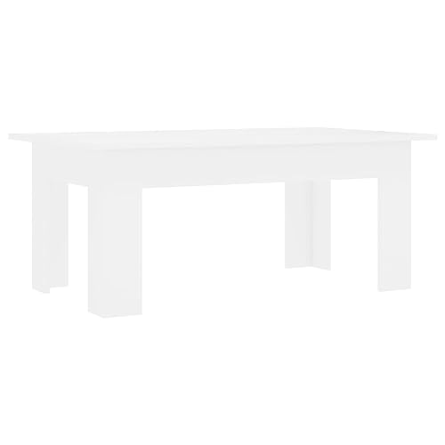 vidaXL Couchtisch Modern Beistelltisch Wohnzimmertisch Kaffeetisch Sofatisch Teetisch Telefontisch Tisch Weiß 100x60x42cm Holzwerkstoff