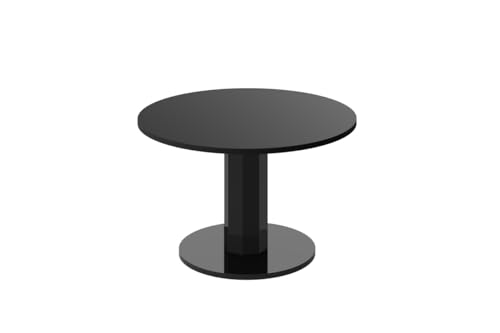Design Couchtisch rund HSO-111 80cm Hochglanz Tisch, Farbe:Schwarz Hochglanz