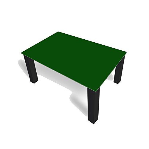 DEKOGLAS Couchtisch 'Einfarbig Grün' Glastisch Beistelltisch für Wohnzimmer, Motiv Kaffee-Tisch 90x55 cm in Schwarz oder Weiß