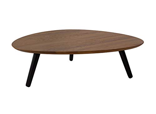 Ragaba Contrast Pick Dreieck   niedriger Holztisch mit Schwarze Beine | 110cm x 110cm x 28cm