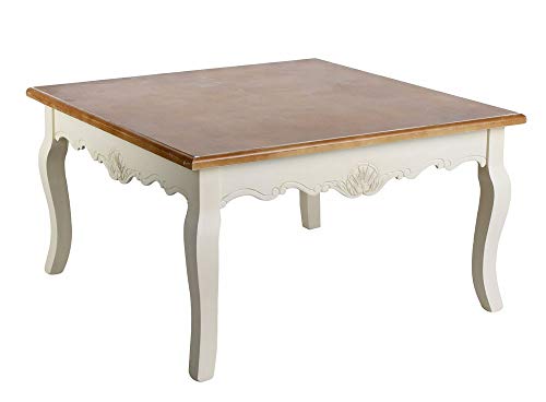 Wohnzimmertisch Shabby Chic Tisch Couchtisch Antik Stil Tisch Natur 89x89 cm HMB07 Palazzo Exklusiv