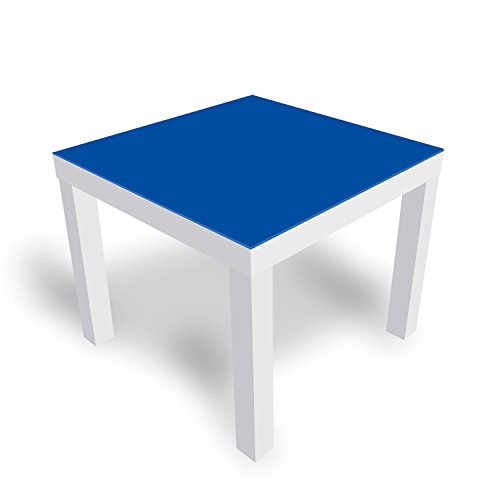 DEKOGLAS Beistelltisch Couchtisch 'Einfarbig Blau' Sofatisch mit Motiv Glasplatte Kaffee-Tisch von DEKOGLAS, 55x55x45 cm Weiß