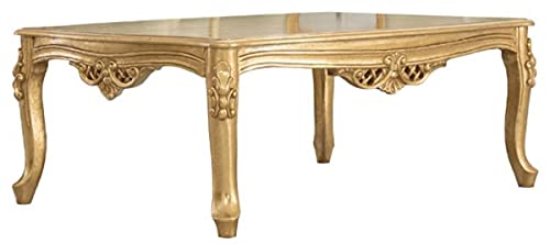 Casa Padrino Luxus Barock Massivholz Couchtisch Gold - Handgefertigter Wohnzimmertisch im Barockstil - Barock Wohnzimmer Möbel