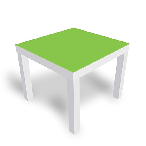 DEKOGLAS Beistelltisch Couchtisch 'Einfarbig Grün' Sofatisch mit Motiv Glasplatte Kaffee-Tisch von DEKOGLAS, 55x55x45 cm Weiß