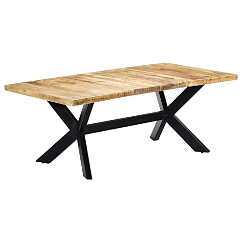 Tidyard Esstisch Esszimmertisch Küchentisch Holztisch Mit rauher Oberfläche,Maße:120 × 60 × 75 cm (L × B × H) Massivholz Mango