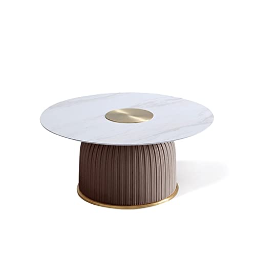 FURUIWUFENG Kleine Couchtisch Simple Living Room Coffee Table Round Small Apartment Marble Tea Table Wohnzimmertisch (Color : Coffee)