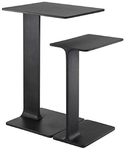 Casa Padrino Luxus Beistelltisch Set Schwarz - 2 Tische aus hochwertigem Aluminium - Wohnzimmer Möbel - Luxus Qualität