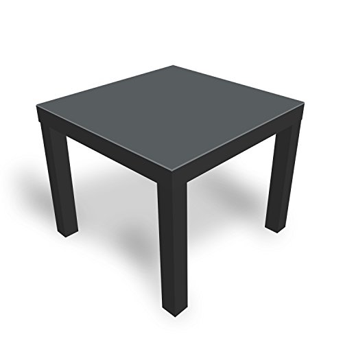 DEKOGLAS Beistelltisch Couchtisch 'Einfarbig Grau' Sofatisch mit Motiv Glasplatte Kaffee-Tisch von DEKOGLAS, 55x55x45 cm Schwarz