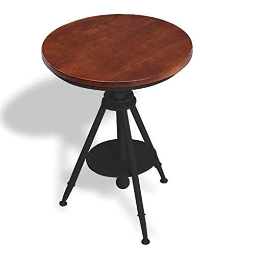 Tingting Couchtisch Kaffeetisch Esszimmertische Massivholz Einfach Lässig Tisch Beistelltisch Retro Couchtisch Kombination Teetisch Höhenverstellbar (Color : Brown, Size : 60 * 60-90cm)