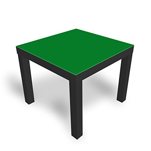 DEKOGLAS Beistelltisch Couchtisch 'Einfarbig Grün' Sofatisch mit Motiv Glasplatte Kaffee-Tisch von DEKOGLAS, 55x55x45 cm Schwarz