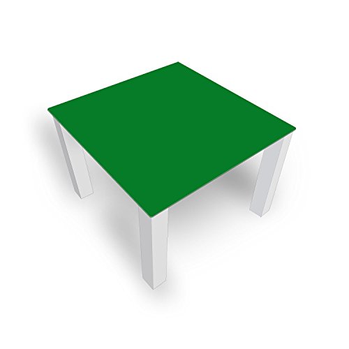 DEKOGLAS Couchtisch 'Einfarbig Grün' Glastisch Beistelltisch für Wohnzimmer, Motiv Kaffee-Tisch 80x80 cm in Schwarz oder Weiß