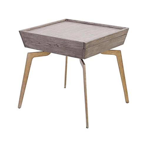 Sterling Home Larocca Weicher Tisch aus Birkenfurnier, Goldfarben/Grau