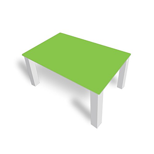 DekoGlas Couchtisch 'Einfarbig Grün' Glastisch Beistelltisch für Wohnzimmer, Motiv Kaffee-Tisch 90x55 cm in Schwarz oder Weiß