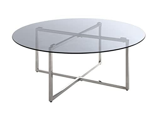 HAKU Möbel Couchtisch, Edelstahl, edelstahl-grau, Ø 100 x H 45 cm