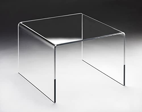 HOWE-Deko Hochwertiger Acryl-Glas Couchtisch, ideal für Wohnlandschaften, transparent, quadratisch, B 57 x T 57 cm, H 42 cm, Acryl-Glas-Stärke 12 mm