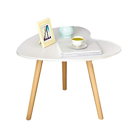 Bseack Tabelle Beistelltisch, große Tischplatte Verdickung Massivholz Couchtisch Nordischen Stil Sofa Ecktisch (Farbe : Weiß)