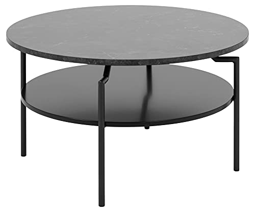 AC Design Furniture Gregor Couchtisch, B: 80 x H: 45 x T: 80 cm, Metal, Schwarz, 1 Stück