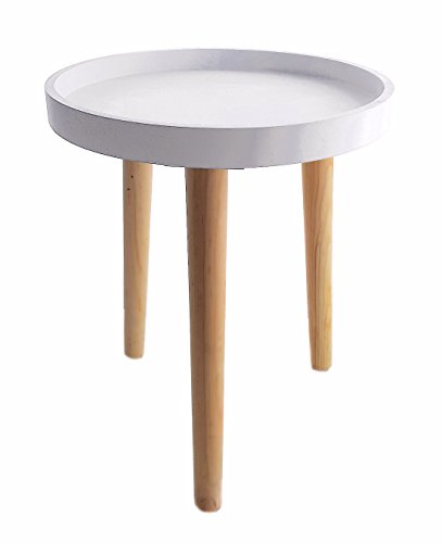 Deko Holz Tisch 36x30 cm   weiss   Kleiner Beistelltisch Couchtisch Sofatisch