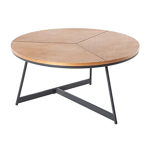 Riess Ambiente Design Couchtisch Oak Elegance 80cm Eiche schwarzes Metallgestell Wohnzimmertisch Tisch