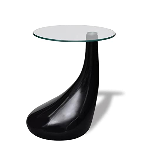 vidaXL Design Couchtisch schwarz Beistelltisch Glas Tisch Glastisch