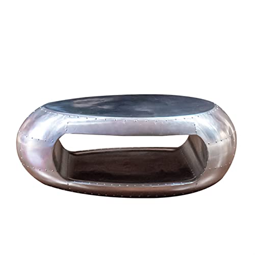 Saturey Kleine Couchtisch Metalltisch Industriestil Aluminiumsofa Couchtisch kreativer Mode Tee Tisch Oval Wohnzimmertisch (Color : A, Size : 118x70x42cm)