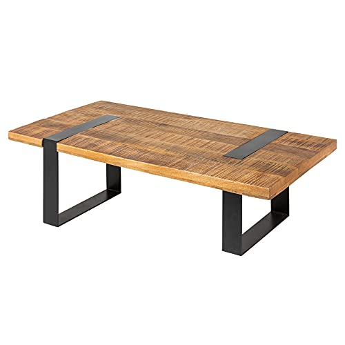 Riess Ambiente Industrial Couchtisch Iron Craft 120cm Mangoholz mit schwarzen Beinen Wohnzimmertisch Tisch Holztisch