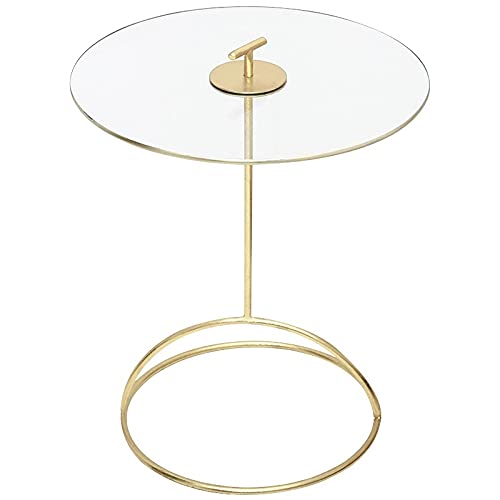 liushop Wohnzimmertische Goldener runder Tisch gehärteter Glas-Couchtisch Kleine Tee-Tisch-Sofa-Beistellti sch Couchtisch