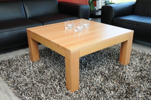 Holz Projekt Summer Couchtisch Tisch 80x80 Zarge bündig/Echtholz/Massivholz /Höhe 42 cm
