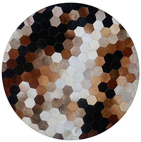 Zuhause Wohnzimmer Couchtisch Sofateppich des modernen Leders des Teppichs rundes geometrisches Muster Moderne Haushaltsbodenmatte Design