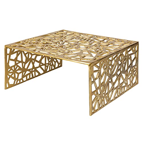 Riess Ambiente Handgearbeiteter Couchtisch Abstract 60cm Aluminium Gold im Gap Design Wohnzimmertisch Tisch Sofatisch
