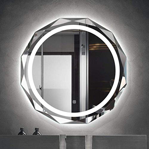 WEDF Badezimmer-Beleuchtungssp iegel LED Anti-Fog Stufenlos dimmbarer Wandleuchtenspiegel mit Touch-Schalter, weißes/warmes Licht