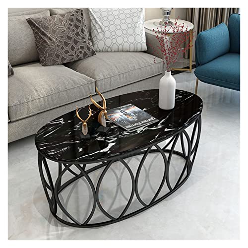 TOMYEUS Beistelltisch Oval Couchtisch Marmor Nordic Light Luxus einfach Moderne kreative Eisen Kleiner Tisch Wohnung Wohnzimmer Couchtisch (Color : 6, Size : 100 x 50 x 45 cm)