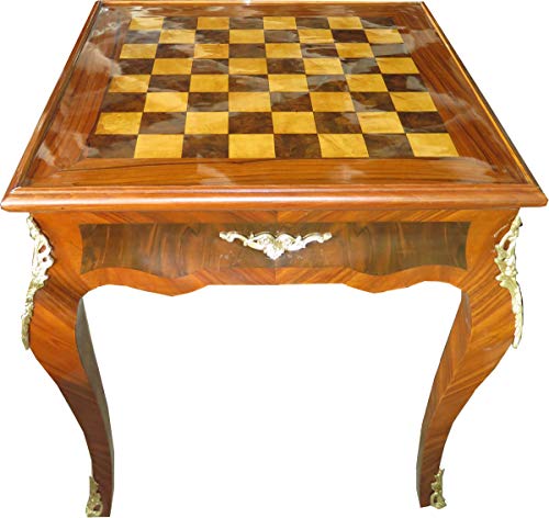 Casa Padrino Art Deco Spieltisch Schach/Backgammon Mahagoni Braun 65 x B 65 x H 71 cm   Möbel Stil Barock