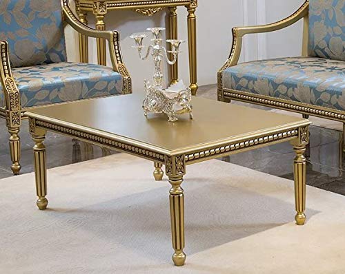 Casa Padrino Luxus Barock Couchtisch Gold 110 x 70 x H. 46 cm - Eleganter Massivholz Wohnzimmertisch im Barockstil - Barock Wohnzimmer Möbel