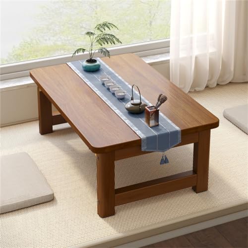 Klappbarer niedriger Tisch, klappbarer japanischer Bodentisch, tragbarer, Stabiler Bodentisch, Schreibtisch mit klappbaren Beinen, Verstellbarer niedriger Couchtisch,100 * 50 * 40CM