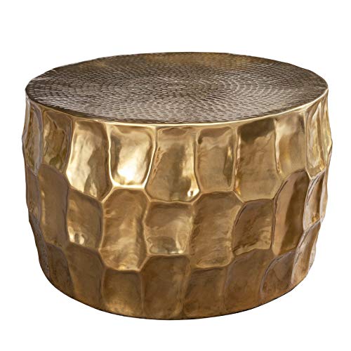 invicta INTERIOR Handgefertigter Couchtisch Organic Orient 70cm Gold Hammerschlag Design Wohnzimmertisch Tisch Beistelltisch