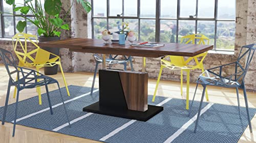 Mazzoni Design Couchtisch Tisch Grand Noir Nussbaum - Schwarz matt stufenlos höhenverstellbar ausziehbar 120 bis 180cm Esstisch