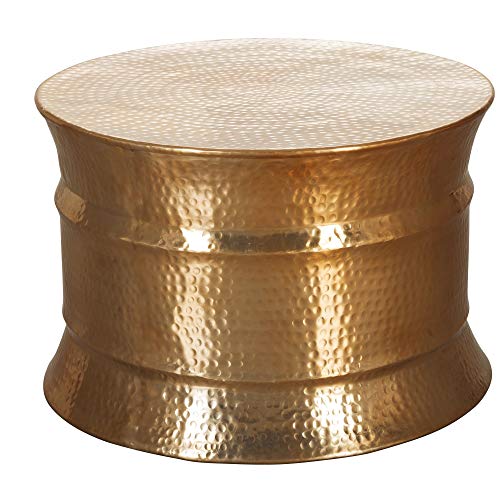 Wohnnling Couchtisch BZW. Loungetisch in Goldfarben aus Aluminium mit Hammerschlag; Maße (B/T/H) in cm: 62x62x41