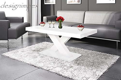 Design Couchtisch H-888 Hochglanz Highgloss Tisch Wohnzimmertisch, Farbe:Weiß Hochglanz