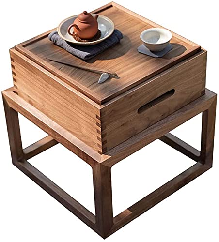 YOYOSHU Couchtische Kleiner Teetisch Holz Modernes Rechteck Multifunktionaler Beistelltisch Braune Tische(Size:38x38x24cm)
