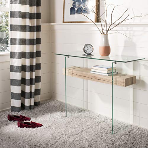 Safavieh Home Kayley Natural and Glass Console Table