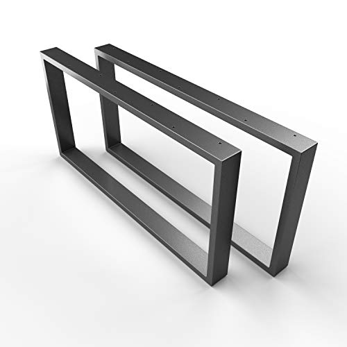 sossai® Untergestell | Farbe: Anthrazit | Stahl Tischgestell CKK1   pulverbeschichtet | 2 Stück (Paar) | Breite 50 cm x Höhe 40 cm