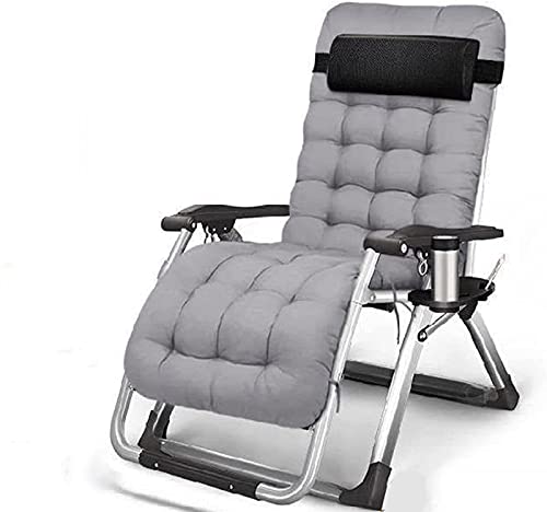 WEDF Outdoor Liegestuhl ohne Schwerkraft Patio Garten Strand Pool Verstellbarer Liegestuhl Home Adult Freizeitstuhl,Grau-66CM (Grau 66CM)