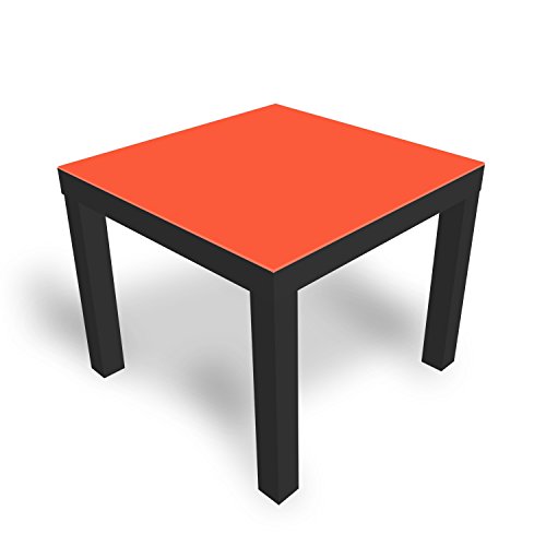 DEKOGLAS Beistelltisch Couchtisch 'Einfarbig Orange' Sofatisch mit Motiv Glasplatte Kaffee-Tisch von DEKOGLAS, 55x55x45 cm Schwarz