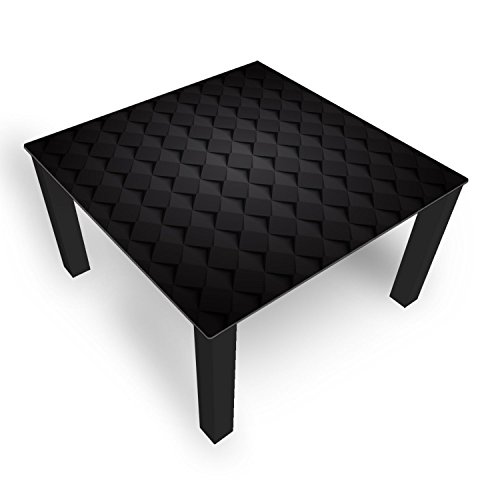 DEKOGLAS Couchtisch 'Modell Grau' Glastisch Beistelltisch für Wohnzimmer, Motiv Kaffee-Tisch 100x100 cm in Schwarz oder Weiß