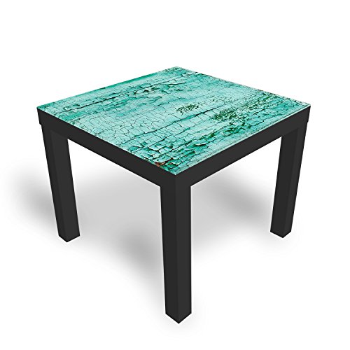 DEKOGLAS Beistelltisch Couchtisch 'Farbe' Sofatisch mit Motiv Glasplatte Kaffee-Tisch von DEKOGLAS, 55x55x45 cm Schwarz