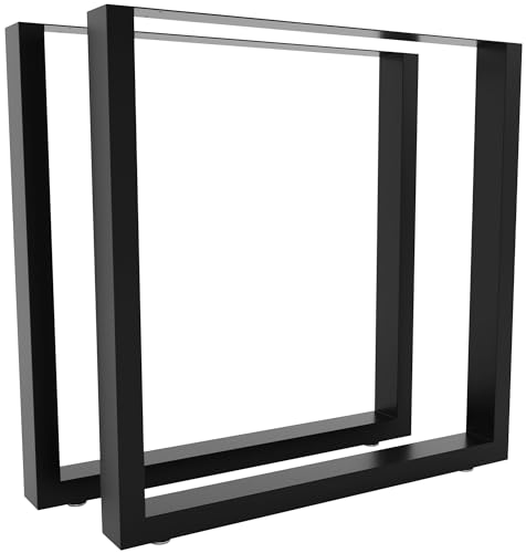 CLP 2er Set Tischbeine Velden Für Couchtisch Oder Beistelltisch I Höhe 43 cm, Farbe:schwarz, Größe:40 cm