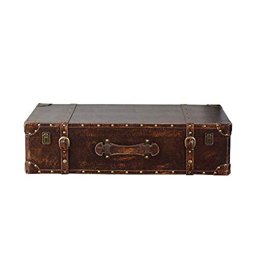 XBSXP Vintage dekorative Koffer Vintage dekorative Aufbewahrungskoffer Aufbewahrungsbox New Tatami Couchtisch Kaffee Retro Aufbewahrungstisch Aufbewahrungskoffer (Farbe: Braun, Größe: 80