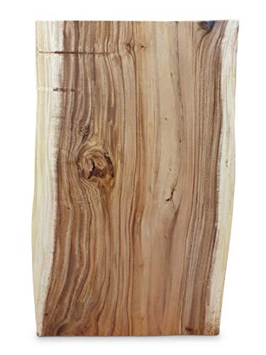 Kinaree Massivholz Tischplatte Akazie 120x70 cm - Echtholz Couchtischplatte mit Baumkante