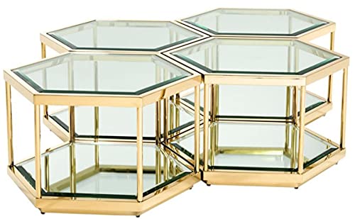 Casa Padrino Luxus/Wohnzimmertisc h 4er Set Gold 60 x 52 x H. 36 cm   Wohnzimmermöbel